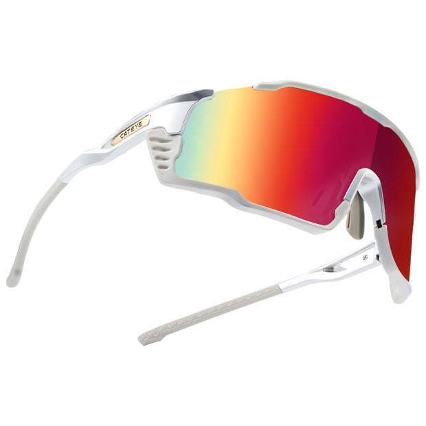 Cateye Sunglasses, Photochromic, Red/Silver