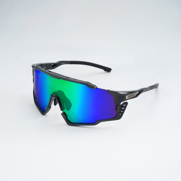 Cateye Sunglasses, Polarized, Green/Black