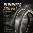 Panaracer Agilest bicycle tire with product details on a dark background
