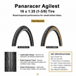 Nightrider Panaracer Agilest bicycle tire packaging with specifications and design details.