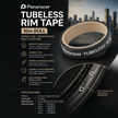 Panaracer tubeless rim tape with product details and features on a dark background