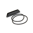 Two rubber O-rings with a slanted adapter piece for secure bike computer mounting.