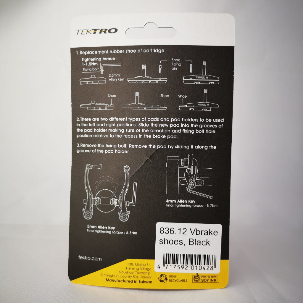 Tektro 836.12 V-Brake Pads, 63mm