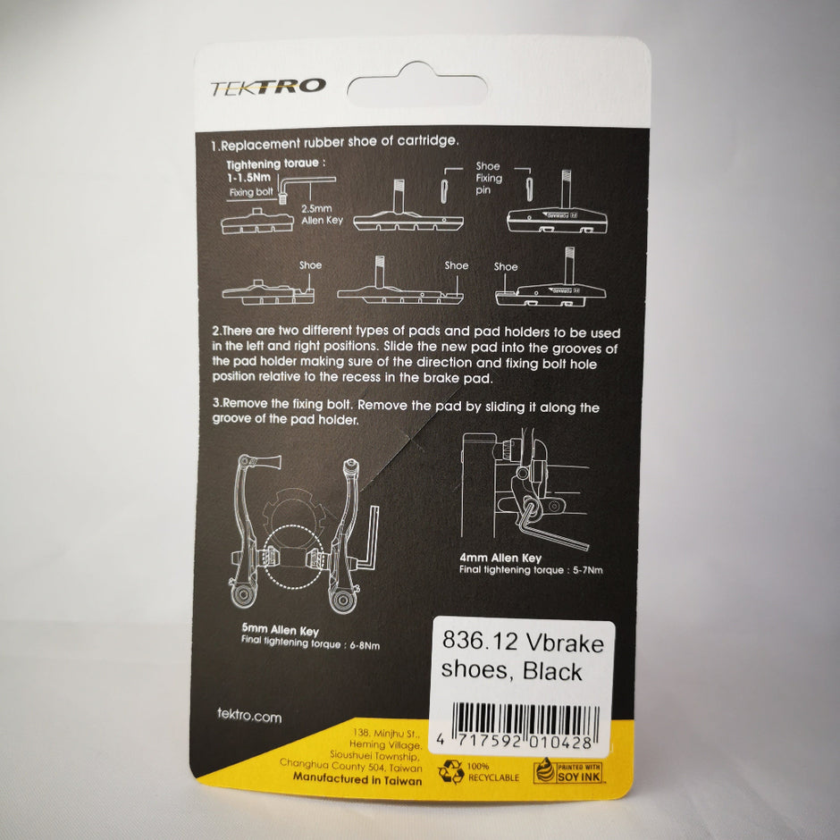 Tektro 836.12 V-Brake Pads, 63mm