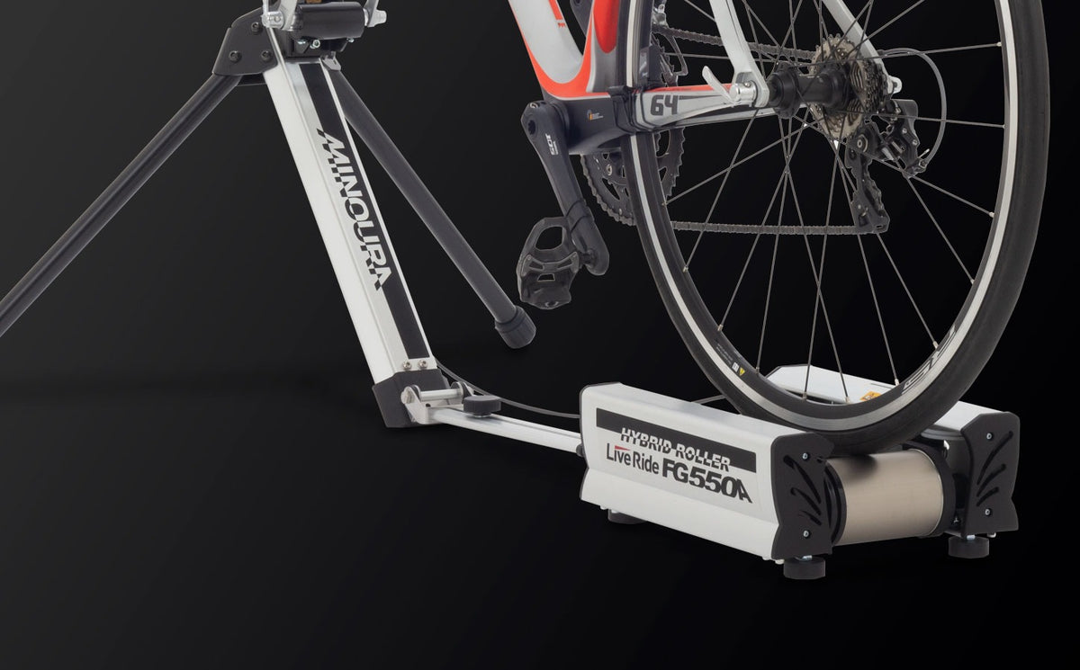 Minoura FG550A Hybrid Roller Trainer, Silver/Blk