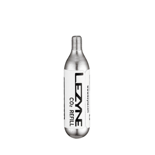 Lezyne 16g CO2 Refill - Single canister for bicycle tire inflation, designed for use with CO2 inflators for quick and efficient tire pressure adjustment.