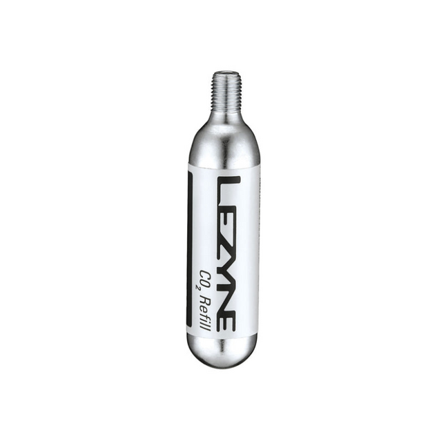 Lezyne 20g CO2 Refill - Single threaded CO2 cartridge for bicycle tire inflation, ideal for quick tire pressure adjustments during rides.